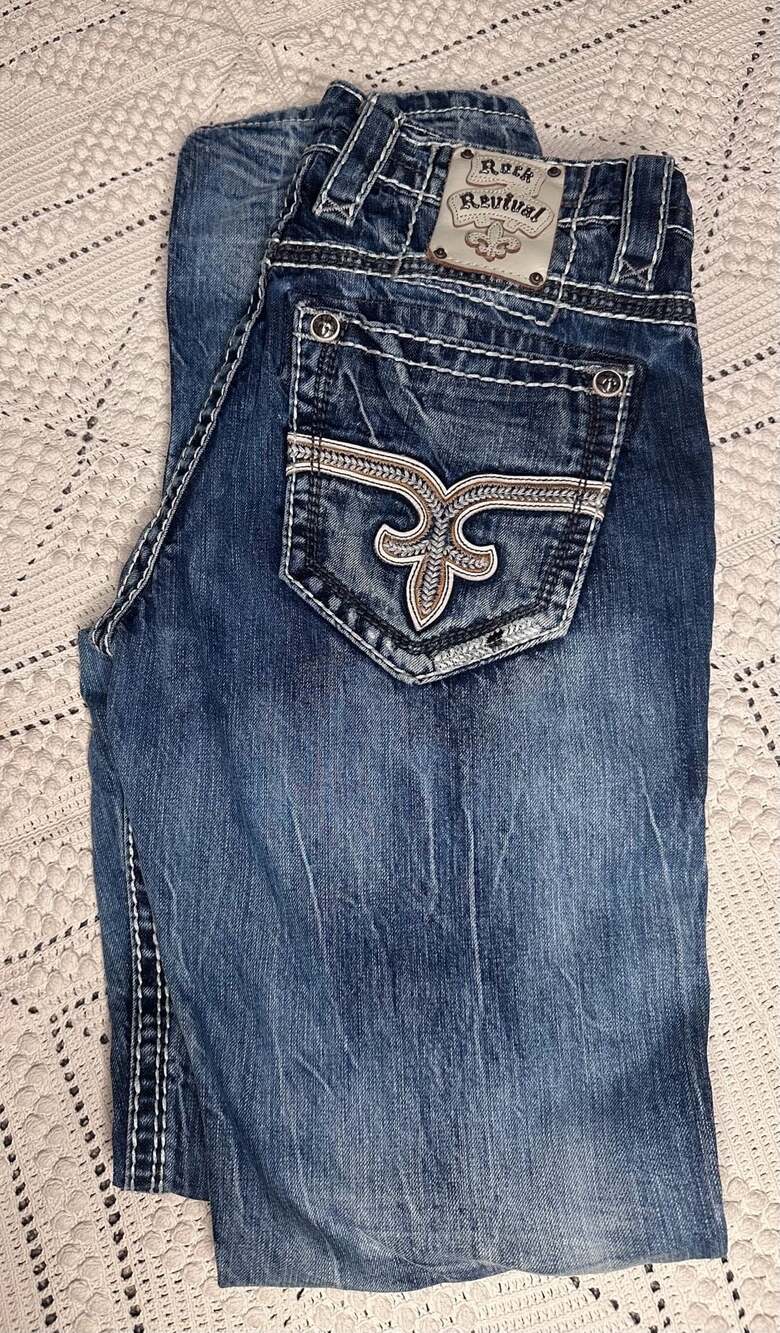 Rock Revival Emmet Straight Leg Distressed Men's Jeans 30x32